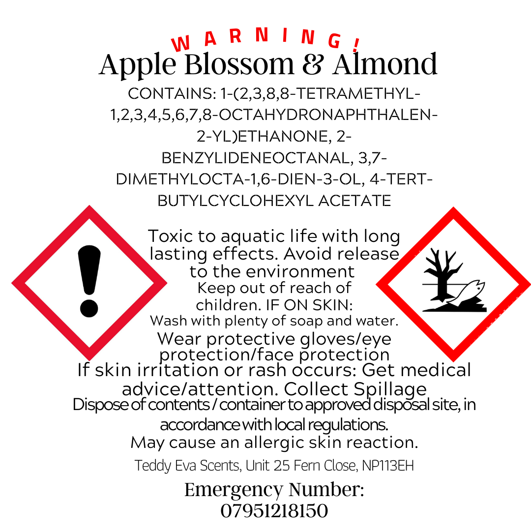 Apple Blossom & Almond Aroma Diffuser Oil - 10ml CLP