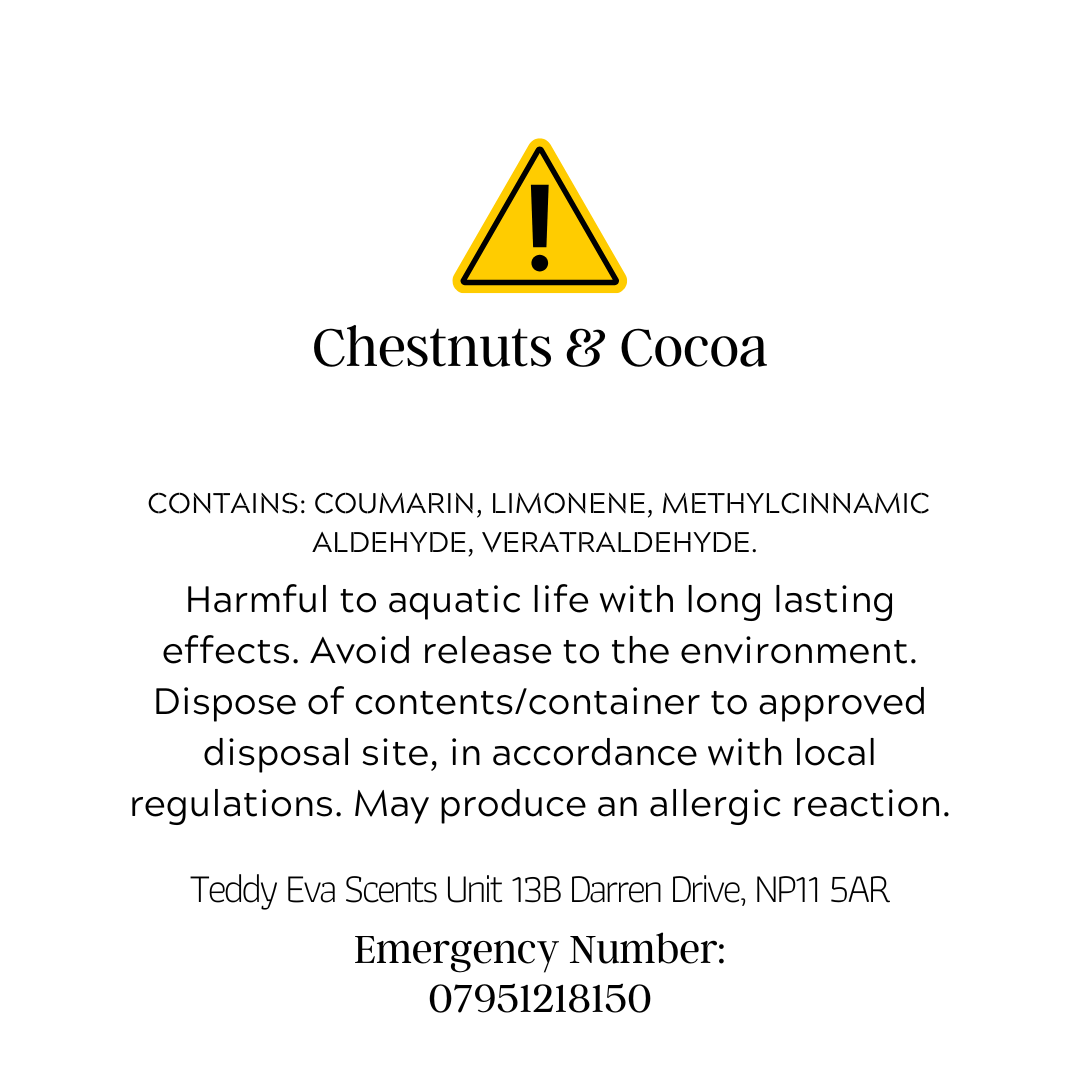 Chestnuts &amp; Cocoa — CLP safety label