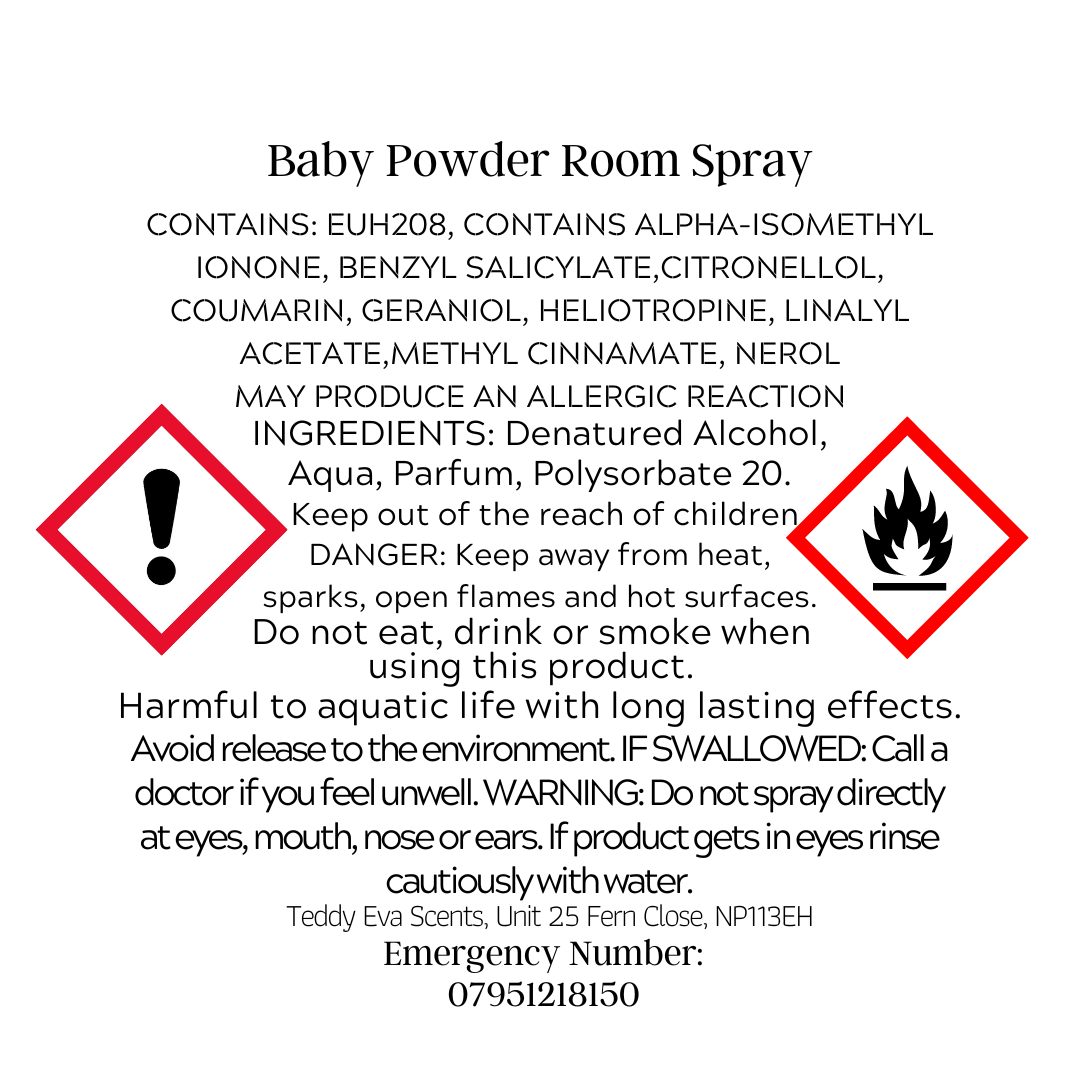 Baby powder CLP room spray
