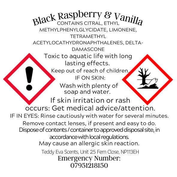 Black Raspberry &amp; Vanilla 100ml Reed Diffuser CLP