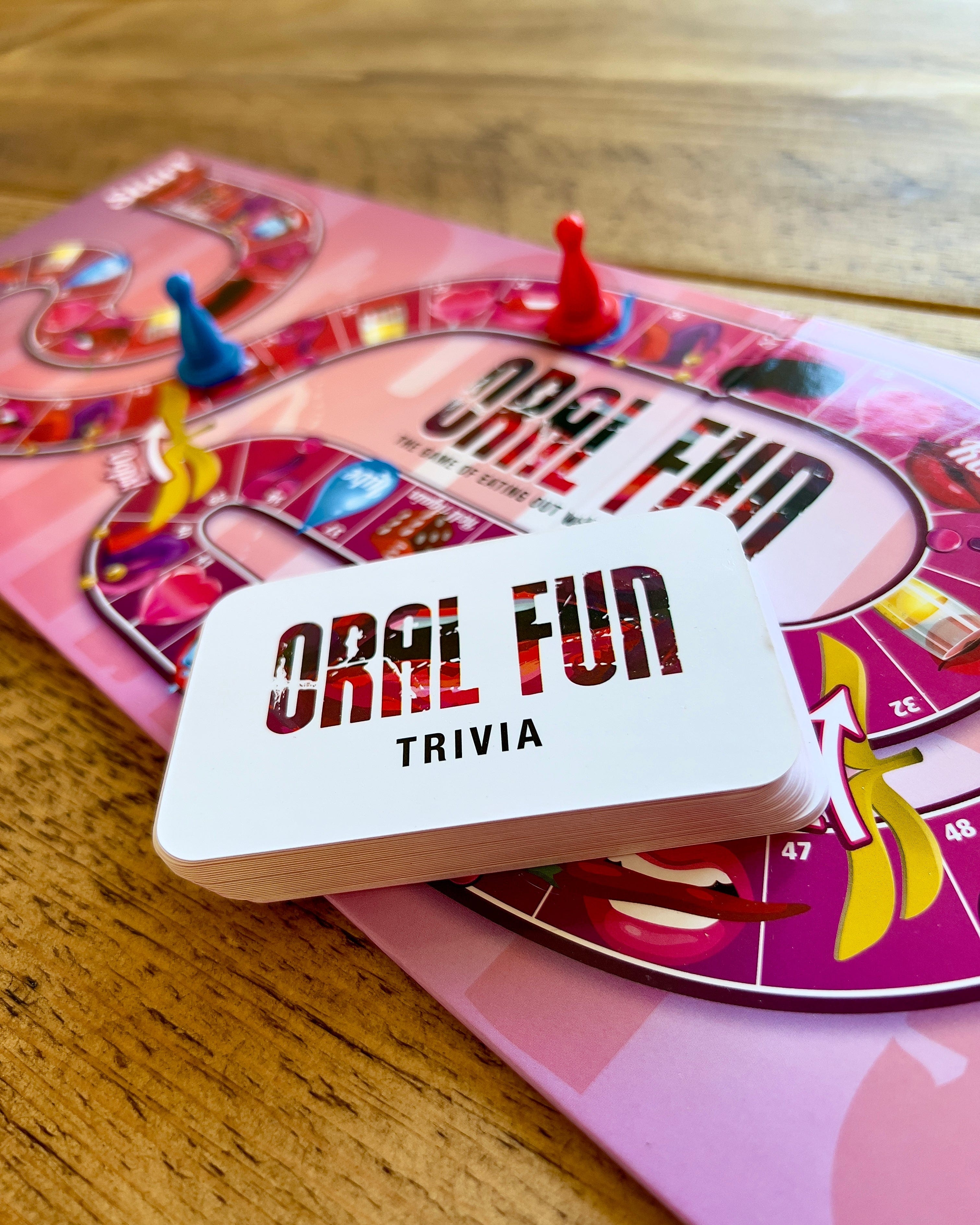 Oral fun board game trivia cards